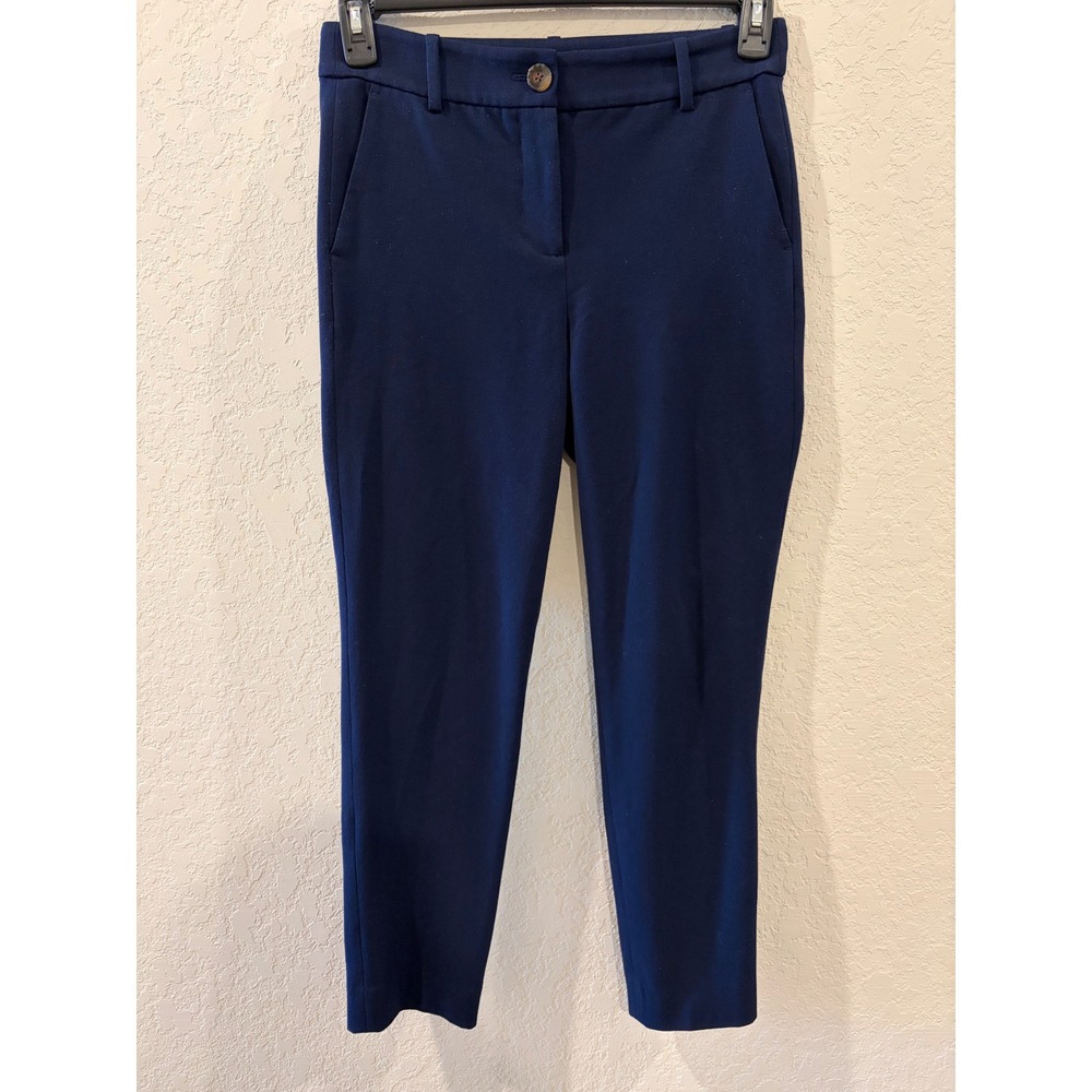 J.Crew Navy Blue Slim Stretch Dress Pants Size 2 Professional Workwear